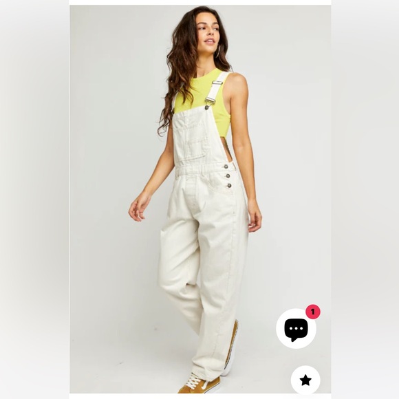 We The Free Ziggy Denim Overalls parchment color - Picture 2 of 11